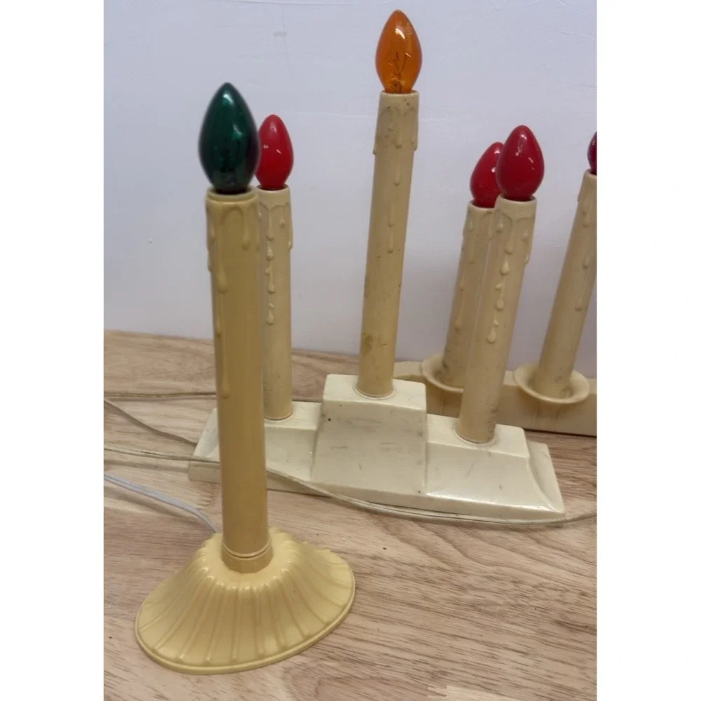 Set Of 4 Electric‎ Candelabra Candolier Candle Drip Christmas Vintage Old World
